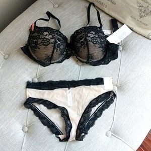 Lingerie Set White Lace Sheer